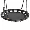 Homcom 23.5 Inch Saucer Tree Swing, Outdoor Indoor Swing For Kids With Adjustable Hanging Ropes, Metal Frame, Breathable Mesh, Black