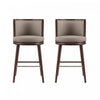 Evalyn Modern Wood Upholstered Barstool in Taupe - Set of 2