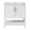 Simona 30\" Solid Wood Bathroom Vanity With Ceramic Sink And Storage - White