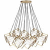 Dainolite Thomson 16 Light Chandelier Gold White Glass Lamp