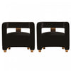 Amirah Modern Velvet Lounge Chair in Black - Set of 2