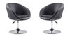 Hopper Modern Upholstered Swivel Lounge Chair in Black - Set of 2 Accent Chair