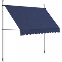 Outsunny 10' X 3' Retractable Awning, Freestanding & Non-screw, Blue