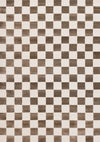 Leopold Checkered Brown White Geometric Area Rug - 5'3\" x 7'7\"