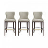 Blair Modern Wood Upholstered Barstool in Stone - Set of 3 Bar Stool