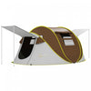 Outsunny Pop Up Camping Tent With 2 Porch, 3000mm Waterproof, Brown