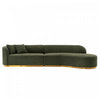 Daria Modern 132\" Chenille Sectional in Olive Green