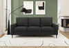Upholstered Sofa, 75\"L, Metal Legs, Black Fabric, Contemporary, Modern Sofa