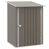 Outsunny 3.3' X 3.4' Lean-to Garden Storage Shed W/ Lockable Door Brown