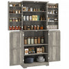 HOMCOM Farmhouse Kitchen Pantry Cabinet, Kitchen Storage Cabinet, Grey
