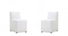 Anna Square Modern Vegan Leather Dining Chair in White - Set of 2