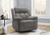 Power Reclining Chair, 39\" Wide, Glider, Swivel, Usb Ports Included, Light Grey Fabric Recliner