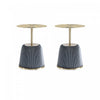 Anderson Modern Metal Top Upholstered End Table in Gray - Set of 2