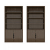 Rivington Modern 40\" Bookcase Cabinet in Walnut - Set of 2