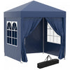 Outsunny 6.6'x6.6' Pop Up Gazebo Canopy Tent With Sidewalls, Instant Sun Shelter, With Carry Bag, For Outdoor, Garden, Patio, Blue