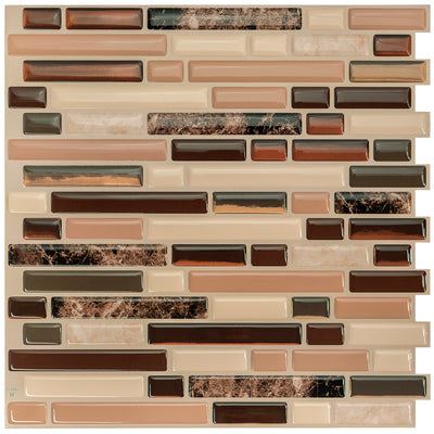 Smart Tiles Peel and Stick 4-Sheet 10 x 9 Backsplash - Bellagio Keystone|Dosseret Smart Tiles peler et coller 10 x 9, 4 feuilles - Bellagio Keystone