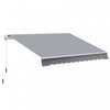 Outsunny 13' X 8' Manual Retractable Patio Awning Sun Shade Outdoor Deck Window Door Canopy Shelter Aluminum Frame Grey
