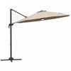 Outsunny 10ft Cantilever Patio Umbrella W/ Base, Solar Lights, Khaki
