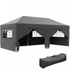 Outsunny 10'x20' Pop Up Tent Outdoor Easy Folding Gazebo Party Tent Black