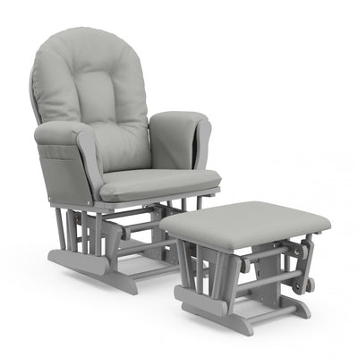 Storkcraft Hoop Glider and Ottoman - Pebble Gray/Light Gray Chair