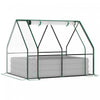 Outsunny Greenhouse With Raised Garden Bed, Steel Outdoor Planter Box, Roll Up Door, Dual Use For Flowers Vegetables Fruits Herbs, 50\"x37.4\"x36.2\", Clear Plastic Cover