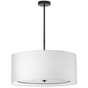 Dainolite Porscha 4 Light Pendant Medium Matte Black White Shade Lamp