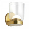 Dainolite Nadine LED Wall Sconce 10w Aged Brass Clear Glass Lamp