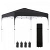 Outsunny 10' X 10' Pop Up Canopy Tent With Sand Bags, Upf 50+ Instant Sun Shelter, Tents For Parties, Height Adjustable, With Wheeled Carry Bag, For Outdoor, Garden, Patio, Black