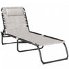 Outsunny Outdoor Folding Lounge Chair, Cream