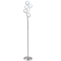 Dainolite Budding Branch 5 Light Floor Lamp Satin Chrome Finish White Glass