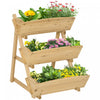 Outsunny 3 Tier Raised Garden Bed, Vertical Wooden Elevated Planter Box Kit, Plant Stand For Flowers, Vegetables, Herbs