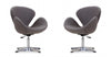 Raspberry Modern Upholstered Swivel Lounge Chair in Gray - Set of 2 Accent Chair