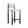 Lennor Mid-Century Modern Boucle Metal Counter Stool in Cream