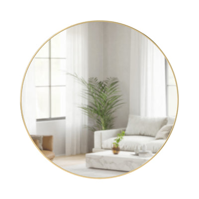 Umbra Hubba Wall Mirror - Brass|Miroir mural Hubba de Umbra - laiton