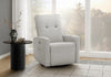 Small Upholstered Reclining Chair, Usb Ports Included, Light Grey Fabric, Contemporary Recliner