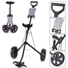 Costway Folding 2 Wheel Push Pull Golf Club Cart Trolley Swivel Scoreboard Lightweight