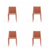 Paris Modern Vegan Leather Dining Chair in Clay - Set of 4