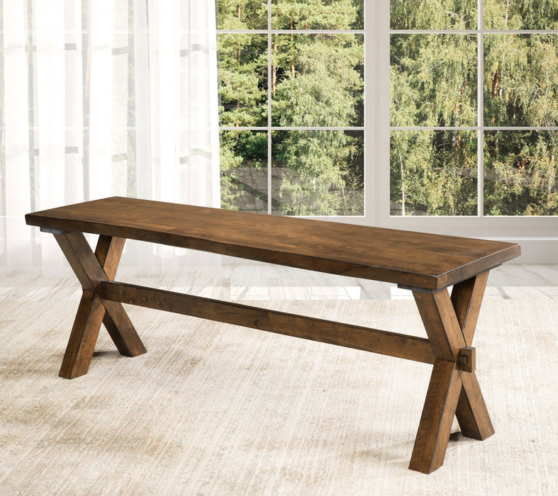 Brienne Dining Bench With Live Edge, Warm Oak Brown Dining Chair