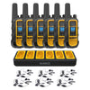 6 Dewalt Dxfrs800 Walkie Talkies Plus Earpieces - 2 Watt, Heavy Duty, 22 Channel Long Range Two Way Radios
