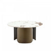 Monica Modern Glam Sintered Stone Top Coffee Table in Bronze