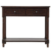 Jeremy Solid Wood Traditional Console Table With Drawers And Shelf - Espresso