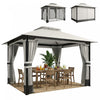 Outsunny 10' x 12' Patio Gazebo, Double Roof Outdoor Gazebo Canopy Shelter
