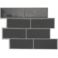 Smart Tiles Peel and Stick 4-Sheet 12 x 9 Backsplash - Metro Grigio