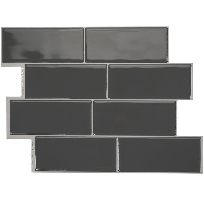 Smart Tiles Peel and Stick 4-Sheet 12 x 9 Backsplash - Metro Grigio