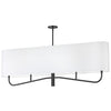 Dainolite Eleanor 4 Light Horizontal Chandelier Matte Black White Shade Lamp