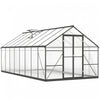 Outsunny Polycarbonate Greenhouse, Aluminum Walk-in Green House, Dark Grey