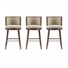 Evalyn Modern Wood Upholstered Barstool in Natural - Set of 3