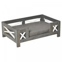 Pawhut Elevated Dog Bed, Pet Sofa Furniture Style, Modern Cat Couch, With Soft Cushion, Washable Cov