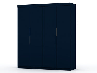 Mulberry Contemporary Modern 9-Piece Wardrobe Closet in Midnight Blue | Armoire-penderie contemporaine moderne Mulberry 9 pieces en bleu minuit