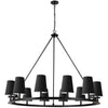 Dainolite Colby 12 Light Chandelier Matte Black 12 Black/White Shades Lamp
